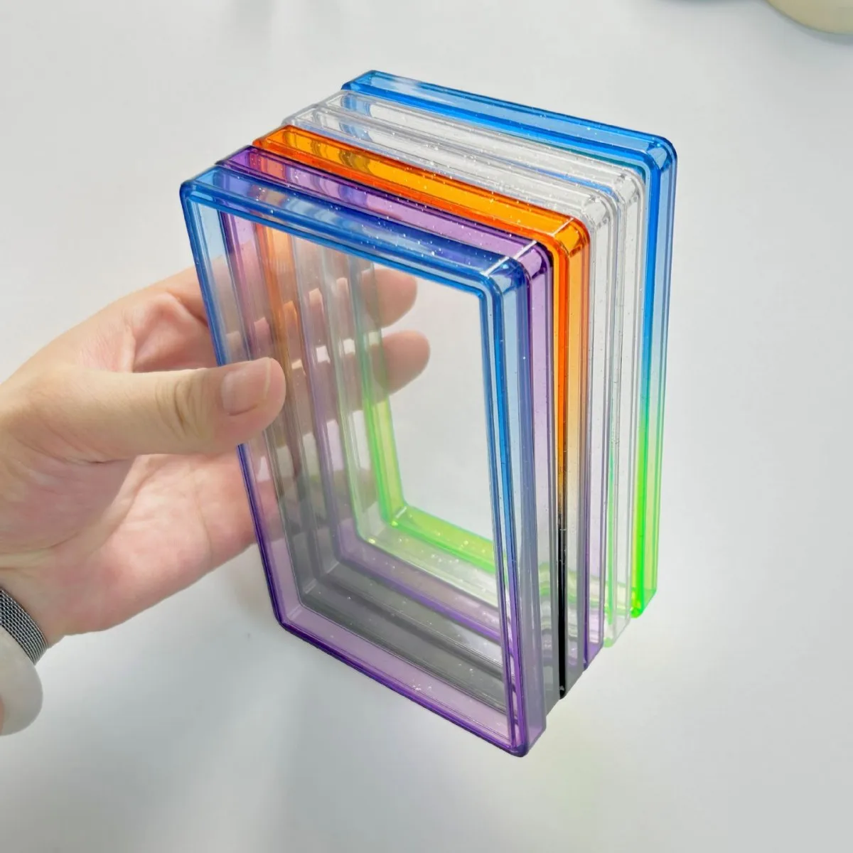 Graded Card Display - ชุด 6 ชิ้น เคสกันกระแทก TPU แบบมีกลิตเตอร์