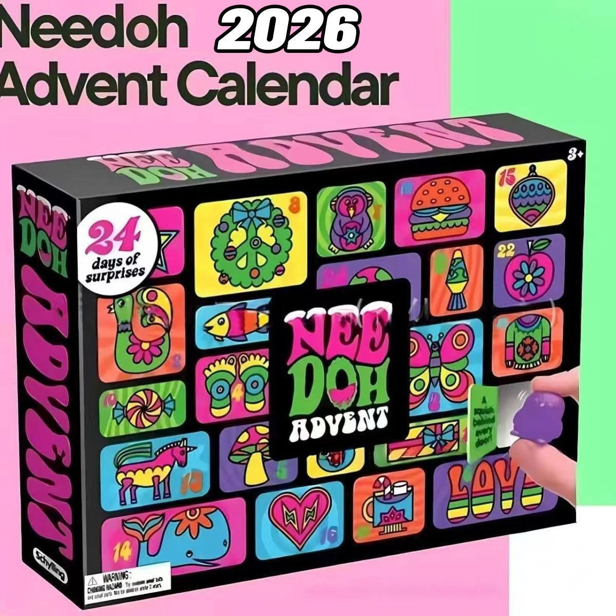 Mystery Box Blind Bag - Needoh ปฏิทินนับถอยหลังคริสต์มาสใหม่ประจำปี 2026, ล่าสมบัติ, ของขวัญปีใหม่สุดเซอร์ไพรส์, ปาร์ตี้ของเล่นกล่องสุ่ม